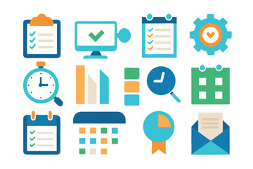 Data ViFlat Business Icon Pack – Finance, Marketing, Strategy, and Office Vector Set