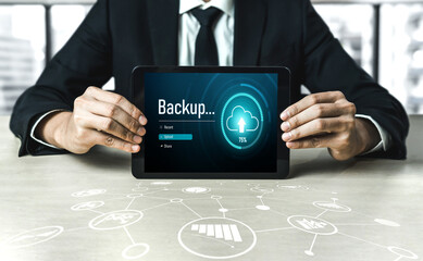 Backup Storage Data Internet Technology Business concept. Database storage cloud technology file...