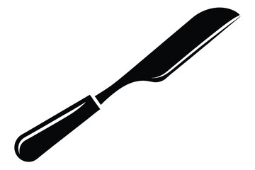 Elegant Black Butter Knife Illustration for Spreading and Slicing Needs in the Kitchen