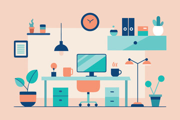  Business Team Planning Startup Strategy with Growth and Rocket Icons – Flat Vector Illustration