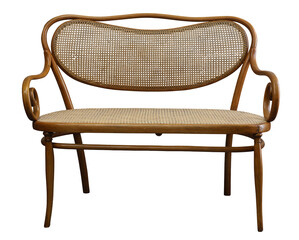 Classic bentwood sofa with caned backrest for stylish interior decor and comfort