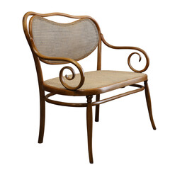 Elegant bentwood sofa showcasing timeless craftsmanship and natural materials in a cozy interior setting