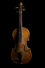 Exquisite antique violin displayed against a dark background showcasing craftsmanship and elegance