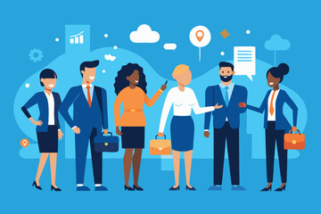 Team Meeting and Idea Generation – Flat Business Concept Illustration