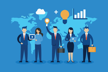 Team Meeting and Idea Generation – Flat Business Concept Illustration