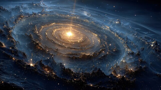 Stunning spiral galaxy radiating light across the universe