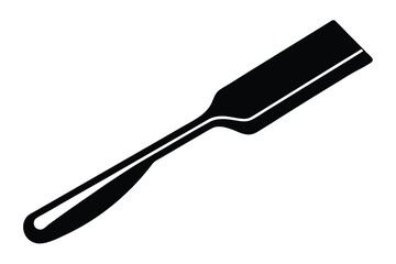 Black silhouette of a straight razor with a rounded handle and sharp blade