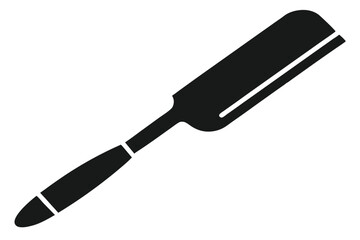 Simple Monochrome Image of a Flat Wood Chisel Tool for Woodworking and Carving