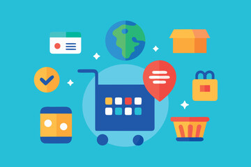 Digital Marketing Strategy and Social Media Campaign Icons – Flat Business Vector for Online Promotion