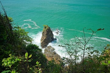 view to the ocean at Punta Catedral trail in the Manuel Antonio National Park in Costa Rica