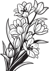 dense arrangement of tulips botanical illustration, tulips transparent background