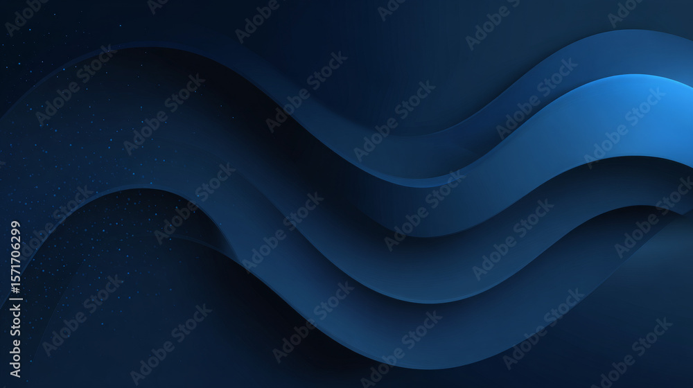 Poster illustration vector abstract wave motion pattern and dynamic mesh line on dark blue background. mode