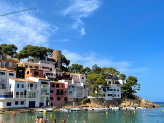 Beatiful houses in small Spanish beach. Costa Brava, Spain.