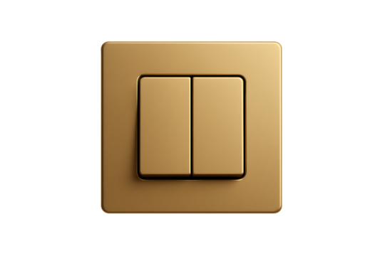 Modern Luxury Electrical Wall Switch in Polished Metallic Gold – Front View Product Mockup