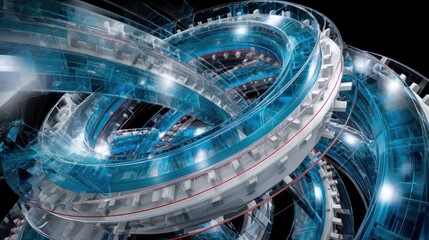 Abstract spinning machinery