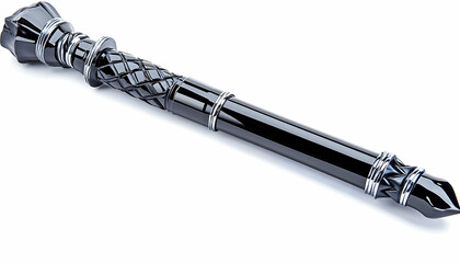 Polished black wand against white background