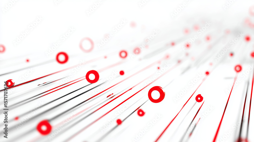 Aufkleber abstract white background with red circle lines. digital future technology concept. vector illustrat