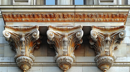 Ornate architectural details on a building facade