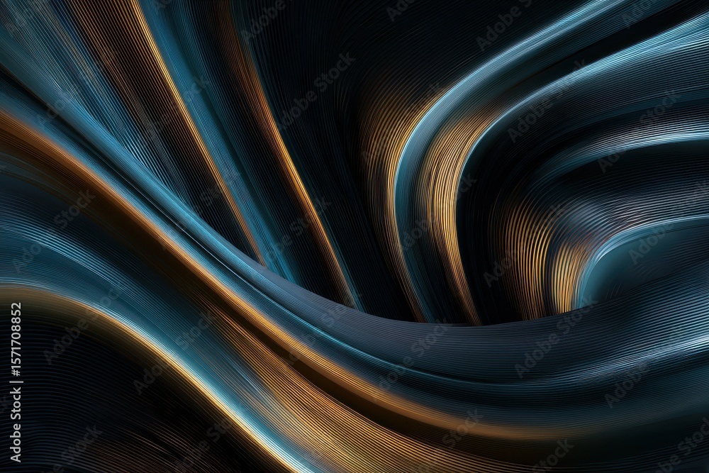 Poster futuristic abstract background featuring flowing lines and metallic hues creating a captivating visu