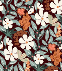 Floral seamless vector pattern