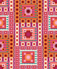 Colorful abstract mosaic vector seamless pattern