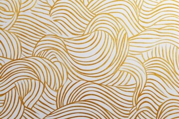 Obraz premium Elegant gold wave pattern on a white background showcasing intricate lines and fluid shapes, perfect for various artistic and design applications