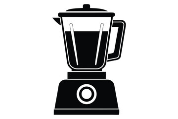 Black and White Image of a Stationary Blender with Contents and a Lid