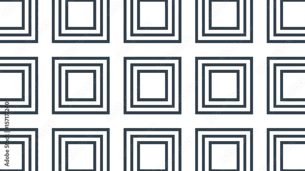 Leinwandbilder repeating pattern of nested squares in dark gray on a light background surface