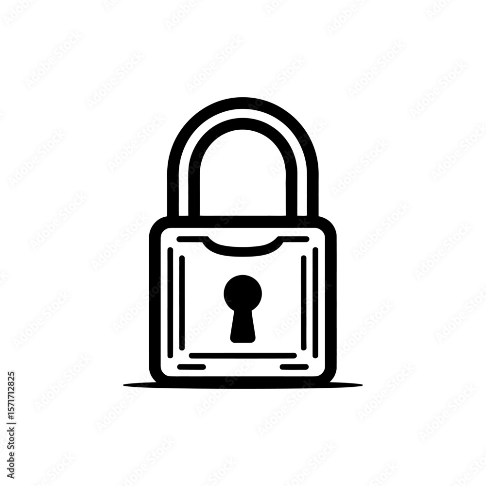 Poster simple yet sturdy padlock icon security and protection in a minimalist graphic design statement of s