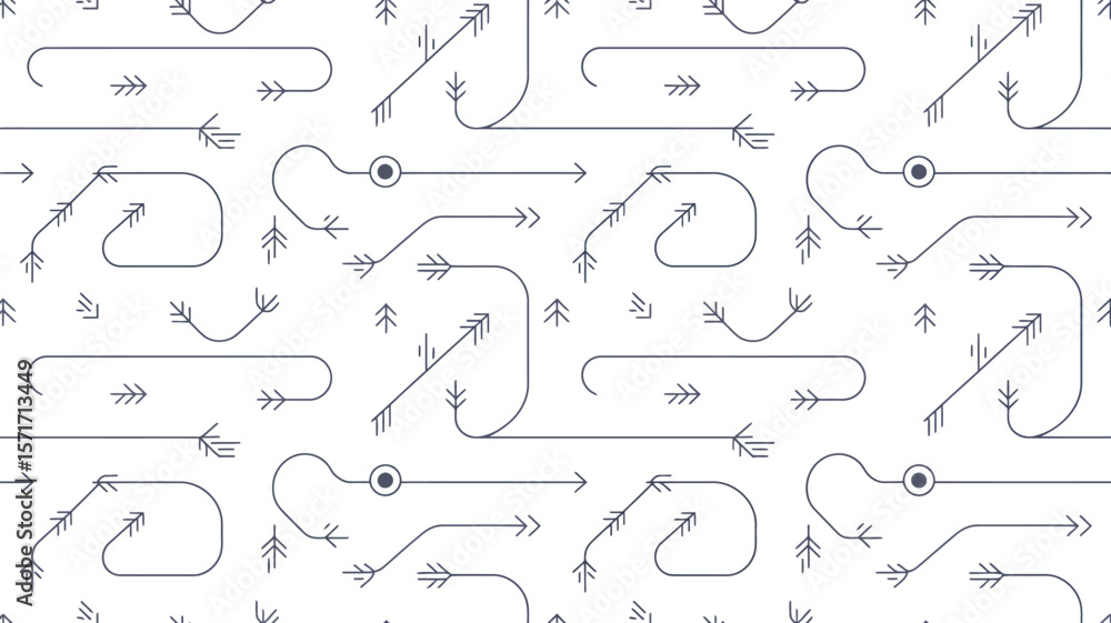 Aufkleber a repeating pattern of stylized arrows and lines on a light background design
