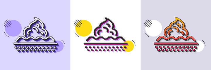 Skin care line icon. Halftone dotted pattern. Gradient icon with grain shadow. Moisture cream sign. Cosmetic lotion symbol. Line skin care icon. Various designs. Vector