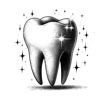 tooth drawing with colour