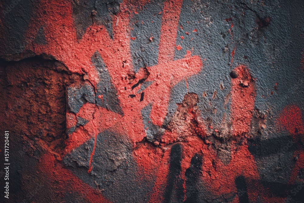 Poster abstract grunge texture background featuring vibrant red splashes on a textured surface with cracks 