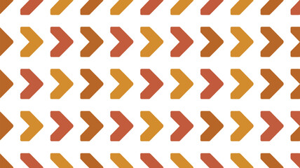 Repeating pattern of orange and coral arrows pointing right on a white background
