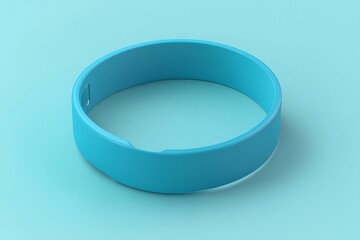 Solid aqua wristband rests smoothly against a matching blue background creating a clean presentation