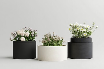 White Dahlias Bloom Vibrantly The