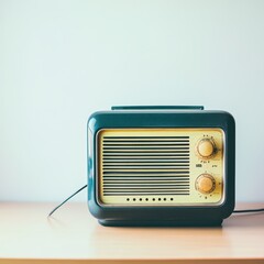 Vintage tabletop radio with modern design features