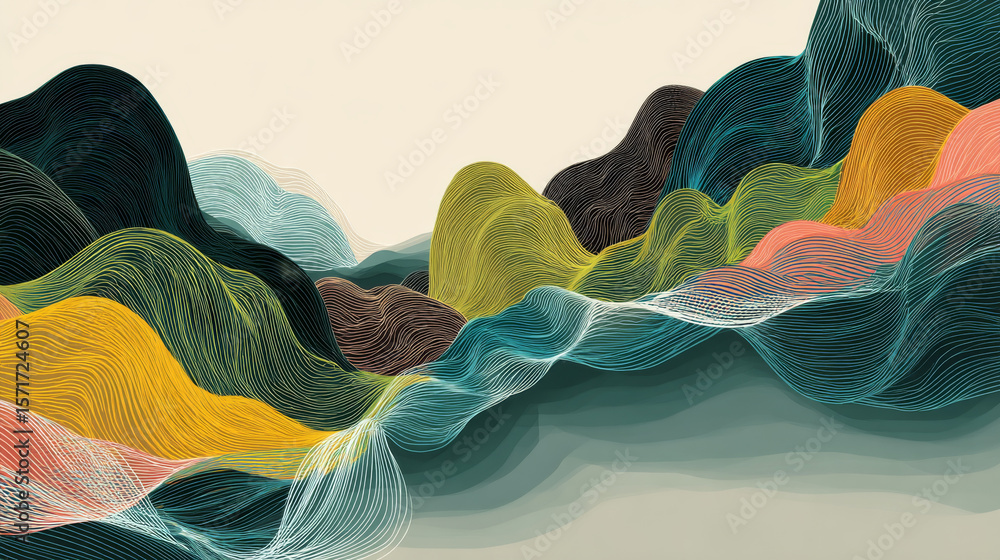 Aufkleber abstract color wave lines elegant vector illustration background vector