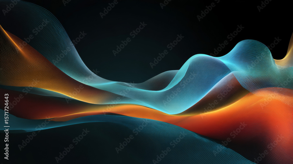 Poster abstract color wave lines elegant vector illustration background vector