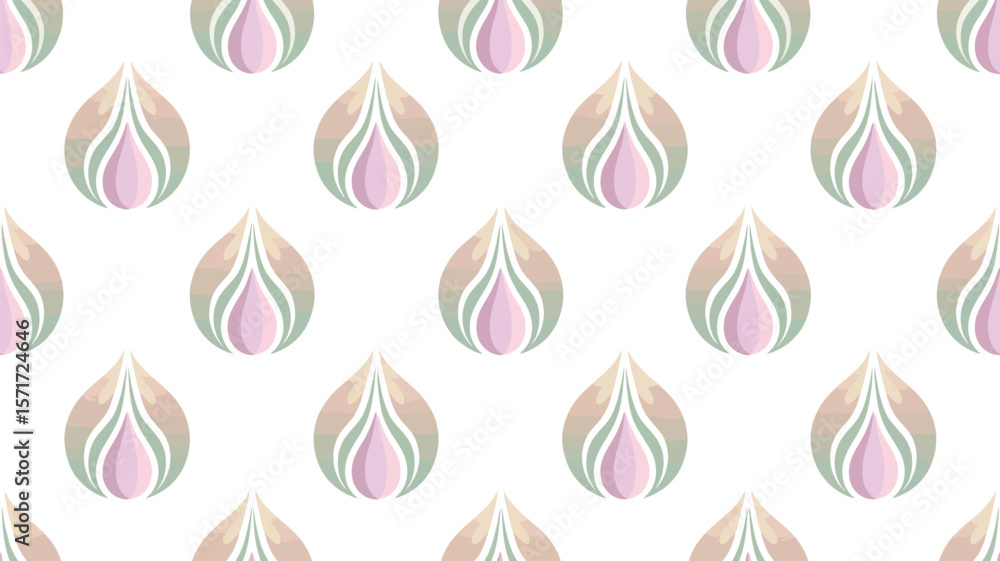 Poster repeated teardrop pattern with pastel colors on a light background design art
