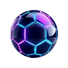 Glowing Futuristic Soccer Ball cyberpunk neon
