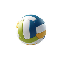 Obraz premium Colorful volleyball with blue white green yellow panels