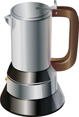espresso moka pot coffee maker realistic style