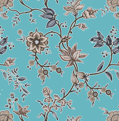 Elegant seamless pattern with flowers