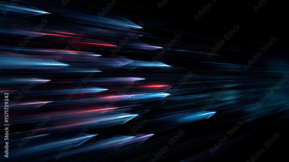 Poster modern abstract high-speed movement. dynamic motion light and fast arrows moving on dark background.