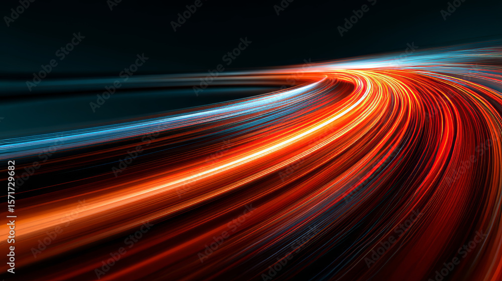 Poster modern abstract high-speed light effect. abstract background with curved beams of light. technology 