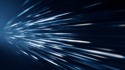Modern abstract high speed movement. Dynamic motion light trails on dark blue background. Futuristic digital technology movement concept. Pattern for banner. Vector EPS10.