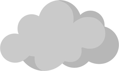 Foggy cloud icon on white background, atmospheric representation
