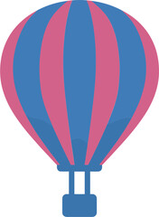 Fototapeta premium Colorful hot air balloon icon on white background, adventure symbol