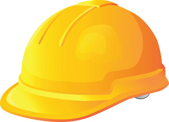 yellow construction helmet realistic style